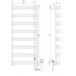 Рушникосушарка ELNA Персайд 16 (1326х530х155) чорна 